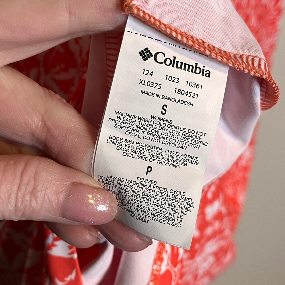 NWT COLUMBIA PFG Omni-Wick Coral Tropical Floral Mini Dress Small - Picture 8 of 8